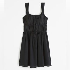 Abercrombie & Fitch Black Tie-Front Mini Dress Medium Tall